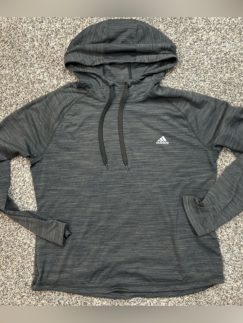 Adidas Women’s Gray Hooded Performance Shirt size L